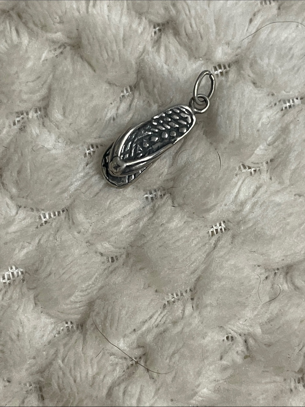 Vintage Sterling Silver Flip Flop Charm Pendant -